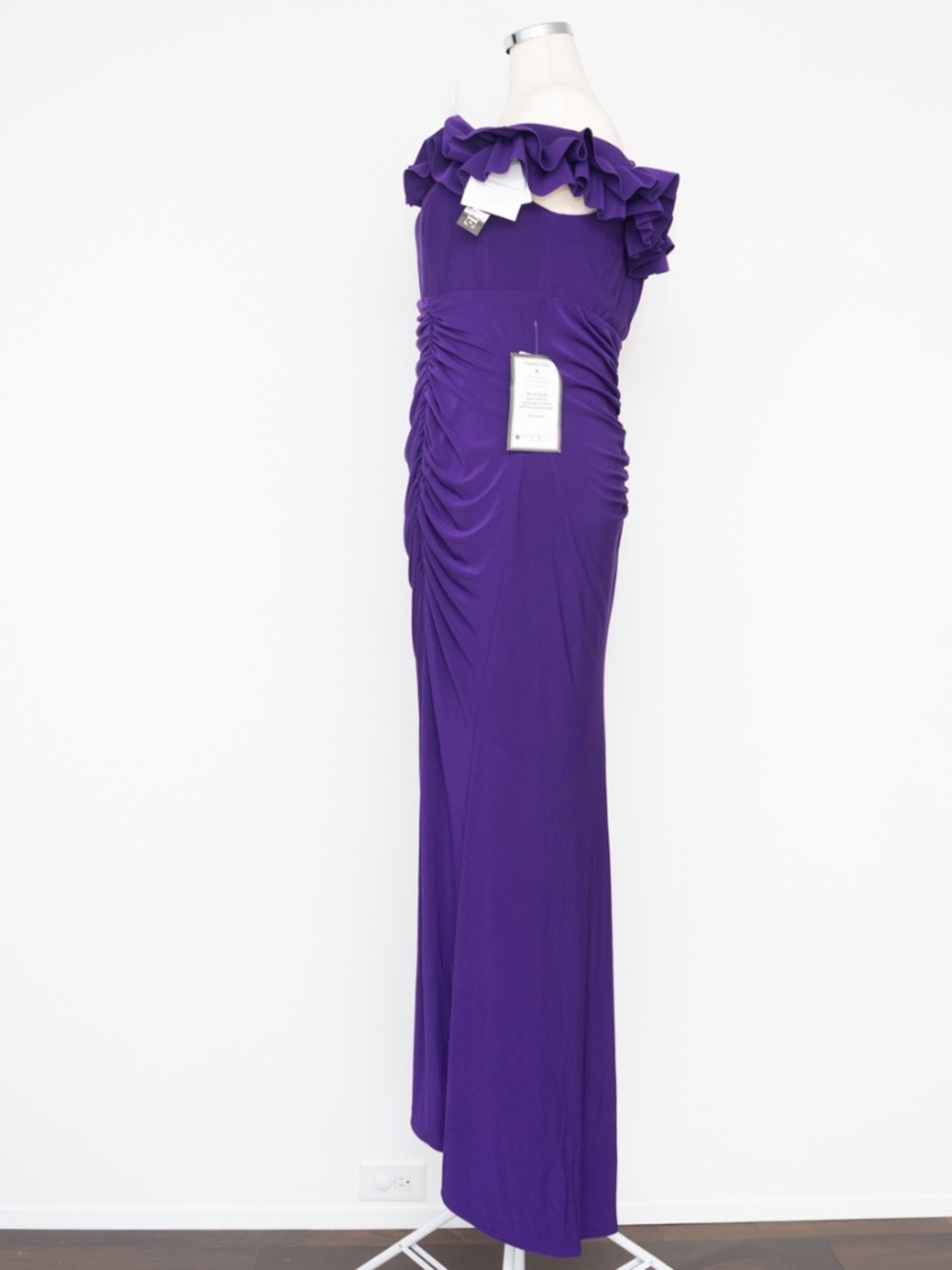 XSCAPE - Ruched Off-Shoulder Gown - Picture 6 of 12